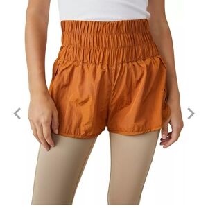 Free People High-Waisted Orange Shorts Size Small
